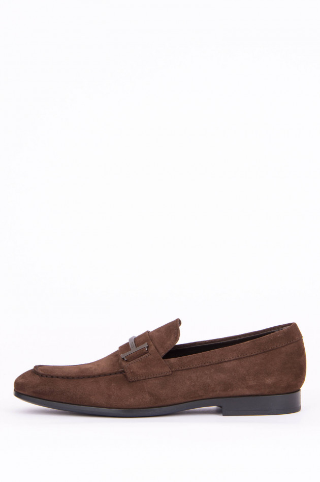 Tod's Loafer aus Veloursleder in Maroni