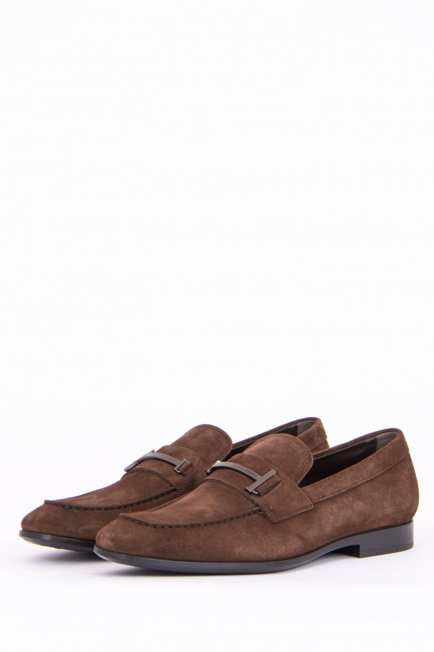 Tod's Loafer aus Veloursleder in Maroni