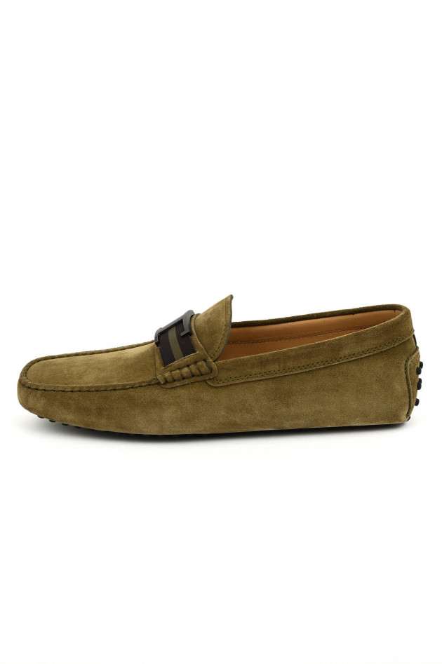 Tod's Veloursleder-Loafer in Oliv