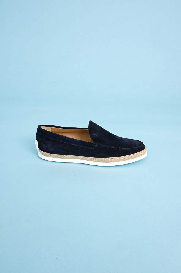 Tod's Loafer aus Veloursleder in Navy