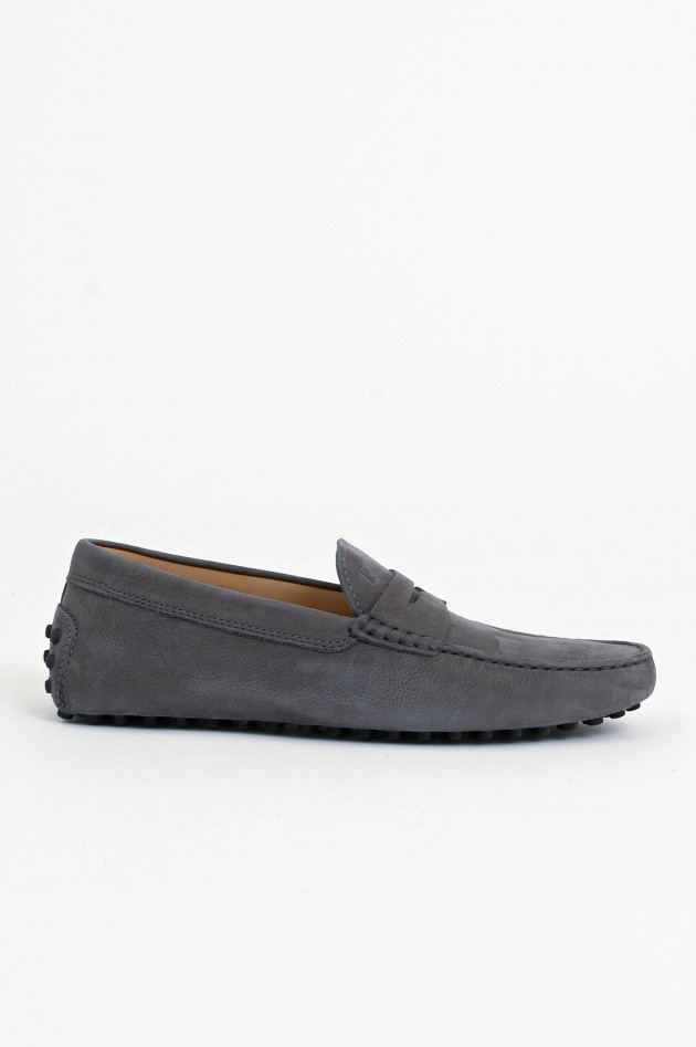 Tod's Mokassins aus Veloursleder in Grau