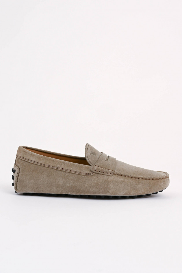 Tod's Mokassins aus Veloursleder in Greige