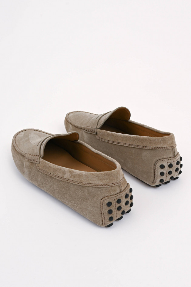 Tod's Mokassins aus Veloursleder in Greige