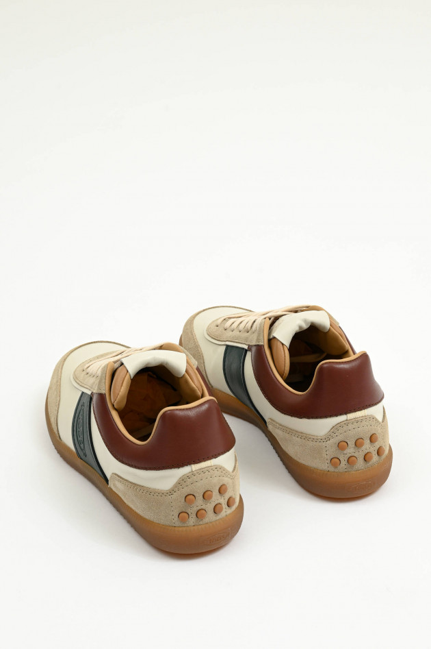Tod's Sneaker ALLACCIATA T in Weiß/Taupe/Grün