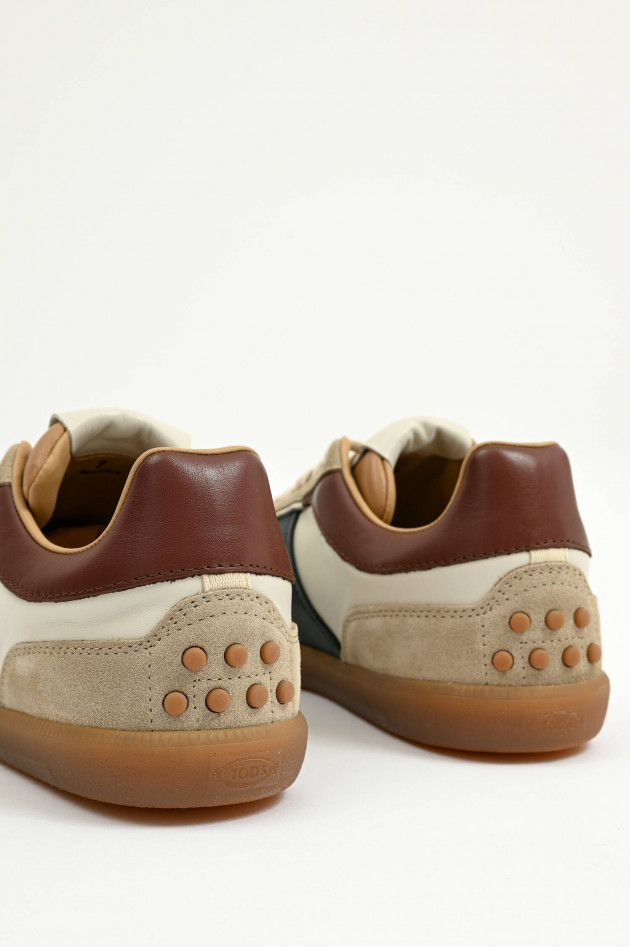 Tod's Sneaker ALLACCIATA T in Weiß/Taupe/Grün