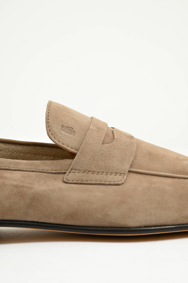 Tod's  Loafer aus Veloursleder in Taupe