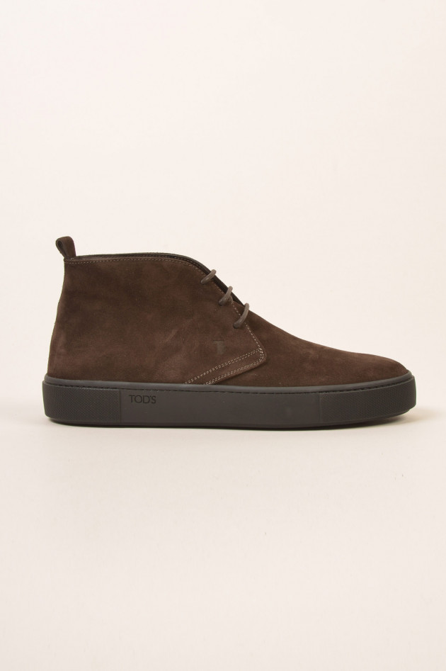 Tod's Stiefelette aus Veloursleder in Braun