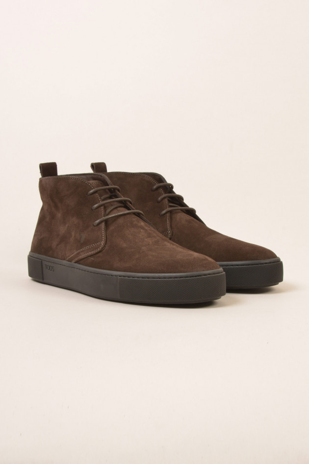 Tod's Stiefelette aus Veloursleder in Braun