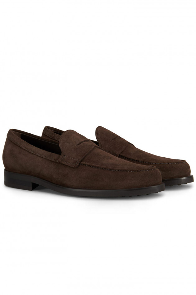 Tod's Loafers aus Veloursleder in Braun