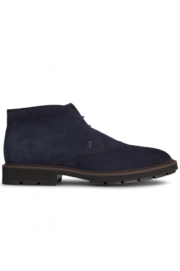 Tod's Schnürschuh aus Veloursleder in Navy