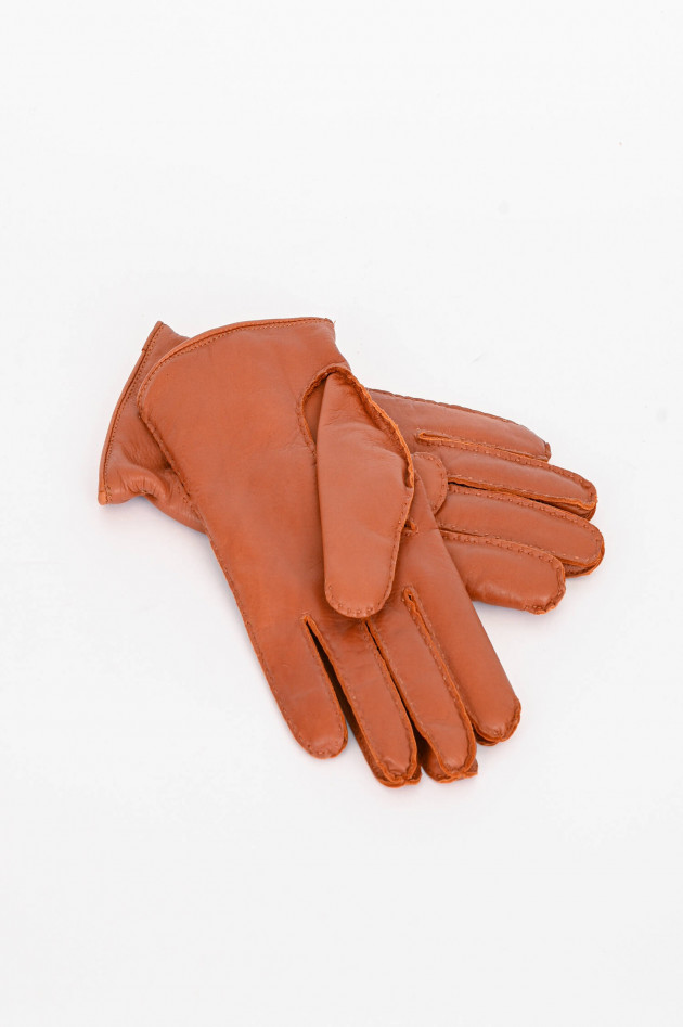 TR Handschuhe Wien Handschuhe aus weichem Leder in Rotbraun