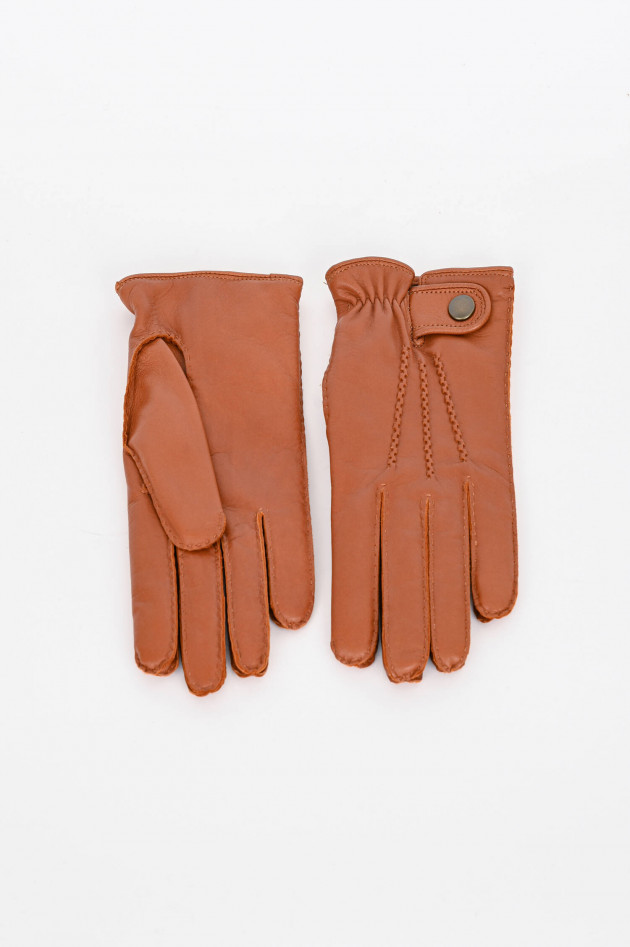 TR Handschuhe Wien Handschuhe aus weichem Leder in Rotbraun