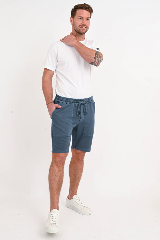 Trusted Handwork Sweatshorts aus Baumwolljersey in Blaugrau