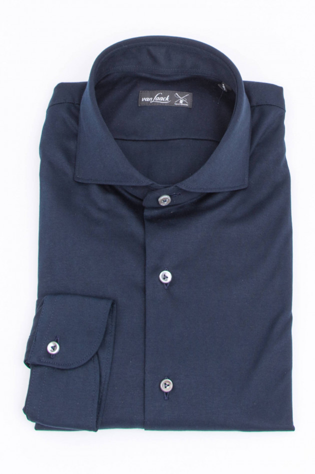 Van Laack Jerseyhemd in Navy