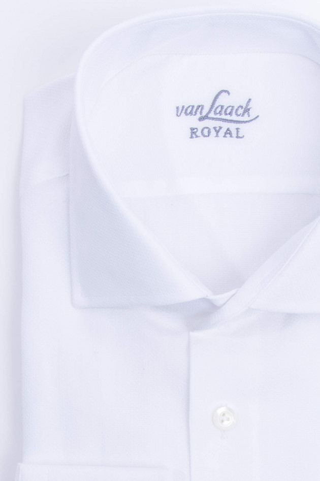 Van Laack Hemd mit Struktur in Weiß