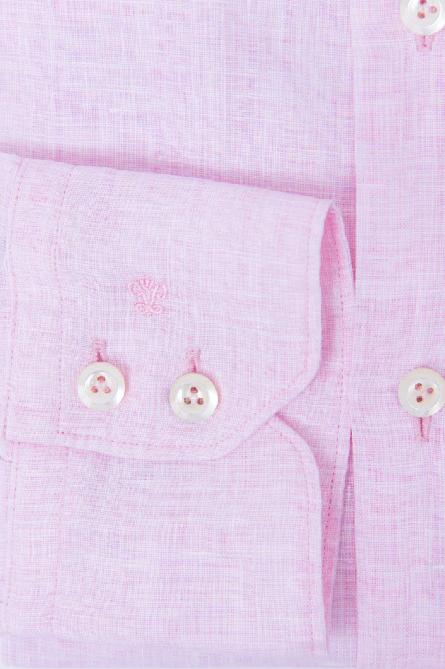 Van Laack Leinenhemd mit Under-Button-Down in Rosa