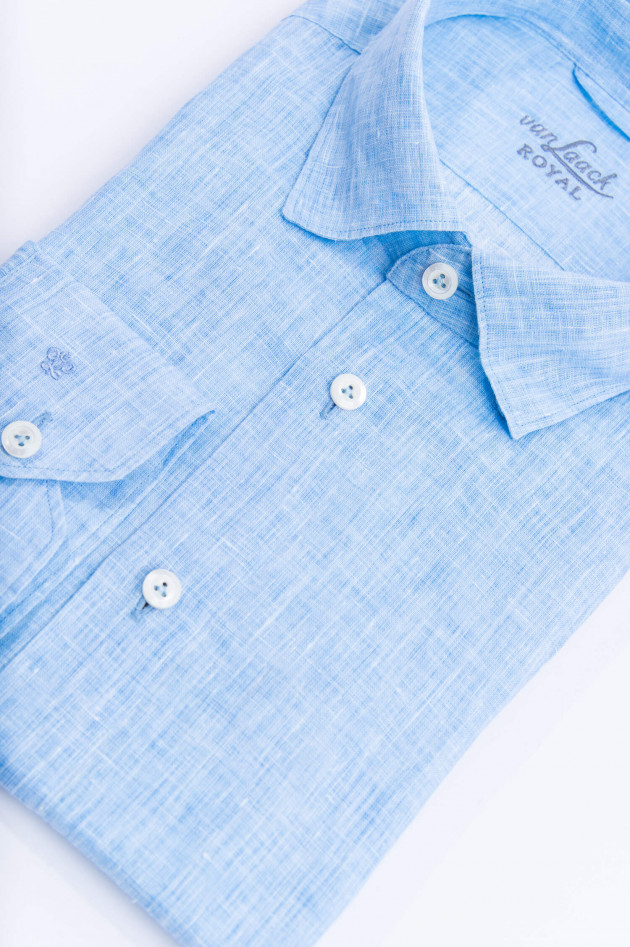 Van Laack Leinenhemd mit Under-Button-Down in Hellblau