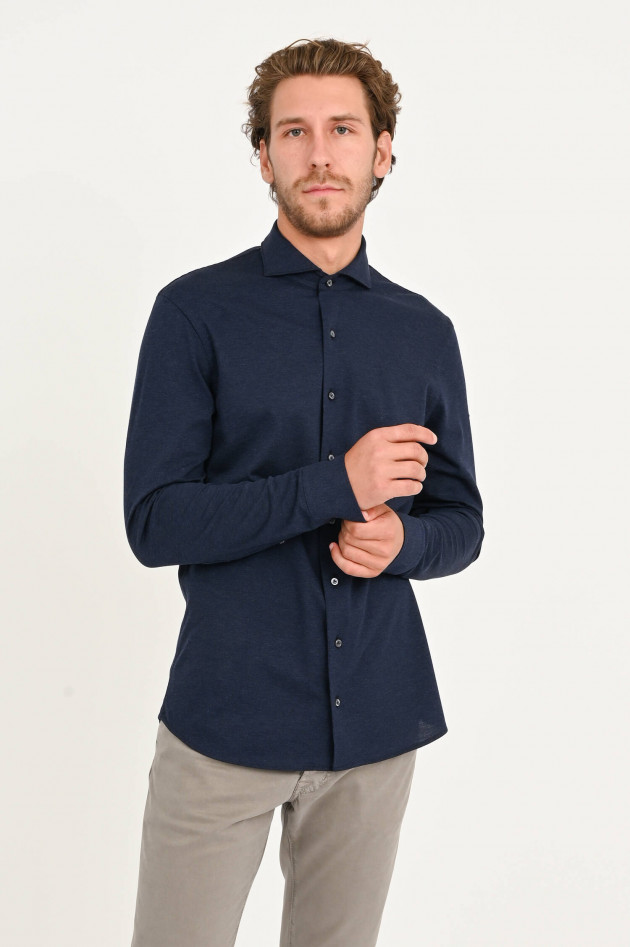 Van Laack Piquet Hemd in Navy