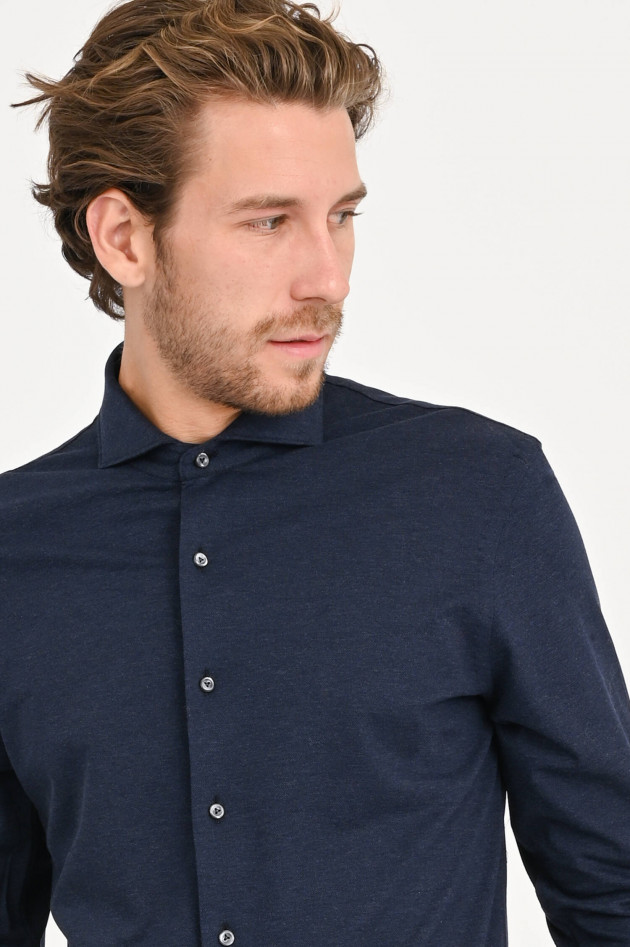 Van Laack Piquet Hemd in Navy