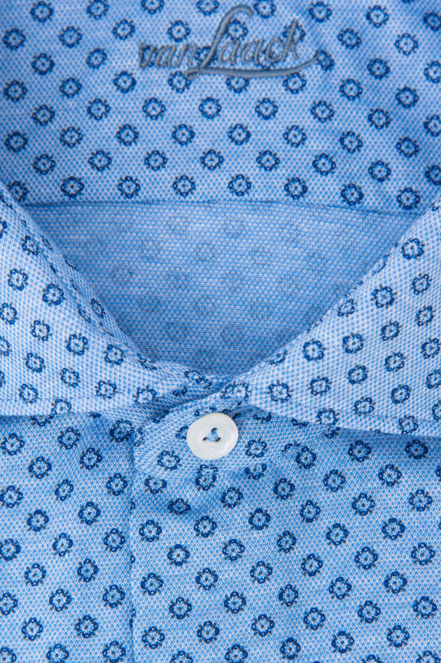 Van Laack Hemd mit Micromuster in Blau