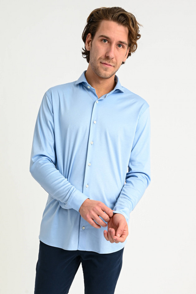 Van Laack Jersey Hemd in Hellblau