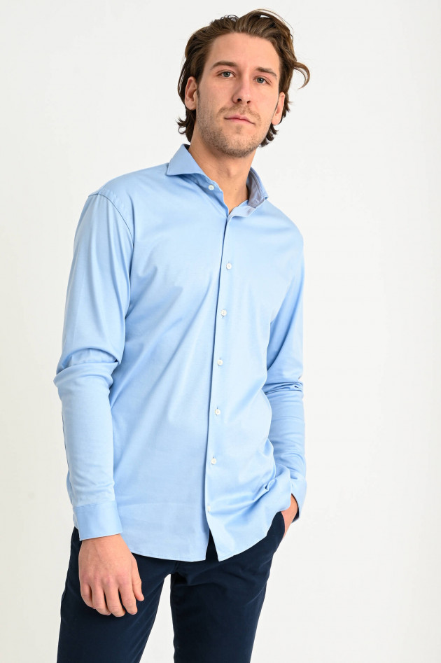 Van Laack Jersey Hemd in Hellblau