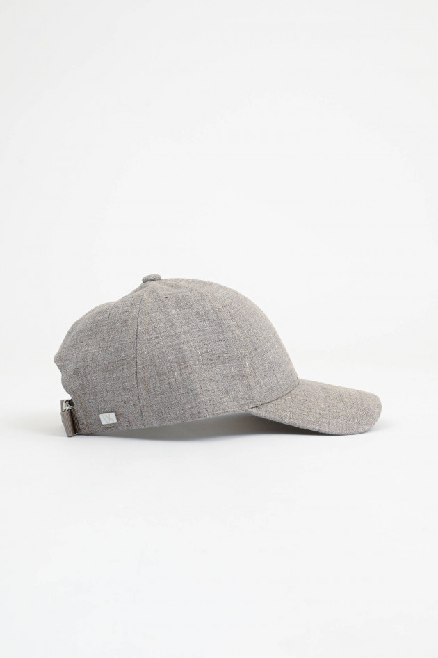 Varsity Baseball Cap aus Leinen in Braun meliert