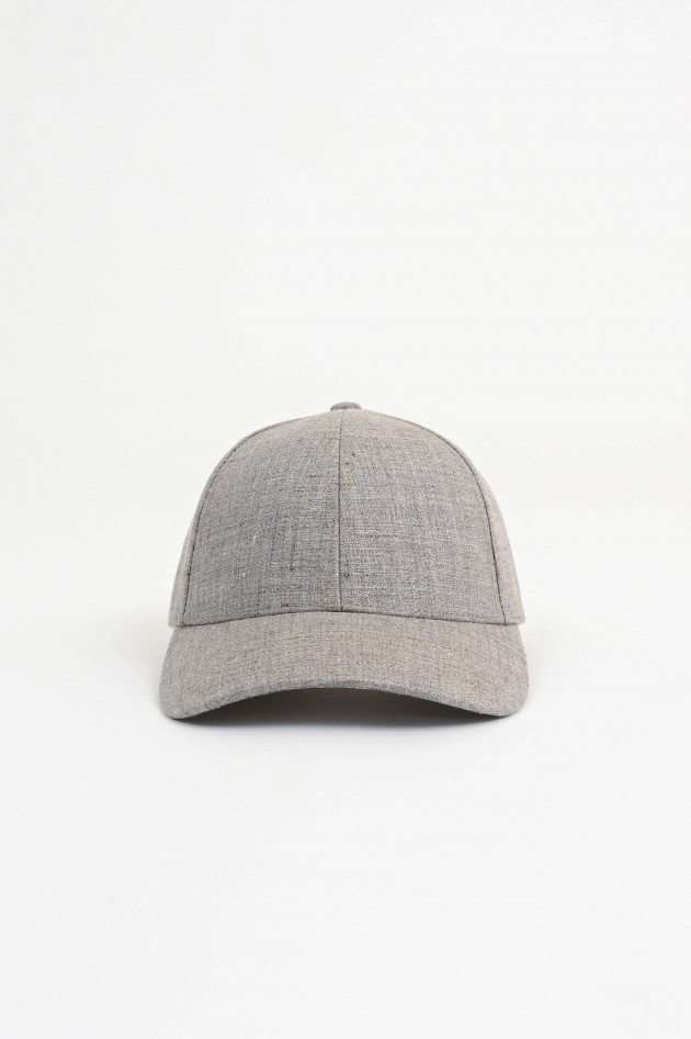 Varsity Baseball Cap aus Leinen in Braun meliert