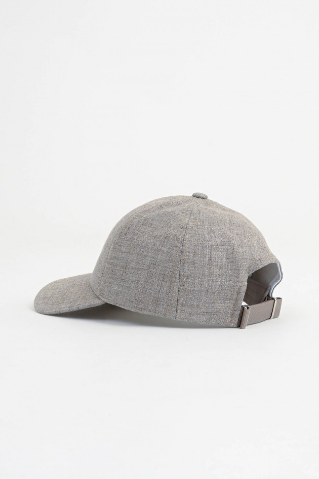 Varsity Baseball Cap aus Leinen in Braun meliert