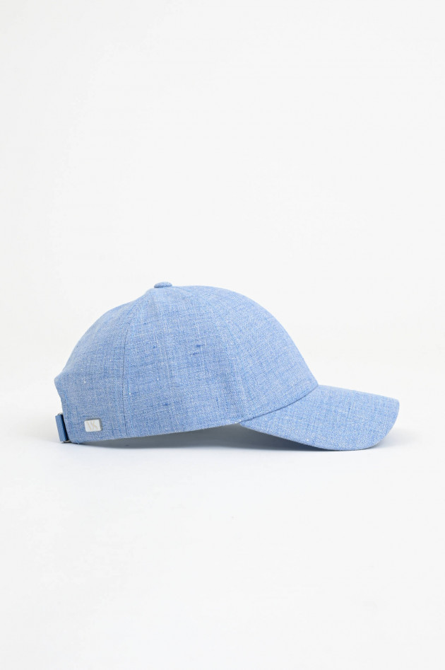 Varsity Baseball Cap aus Leinen in Hellblau meliert