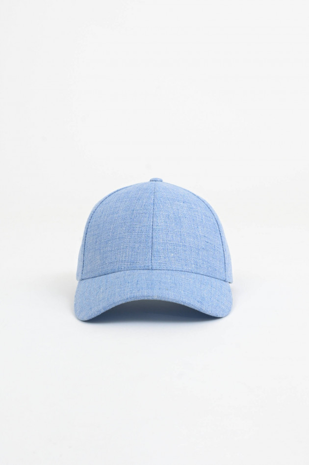 Varsity Baseball Cap aus Leinen in Hellblau meliert