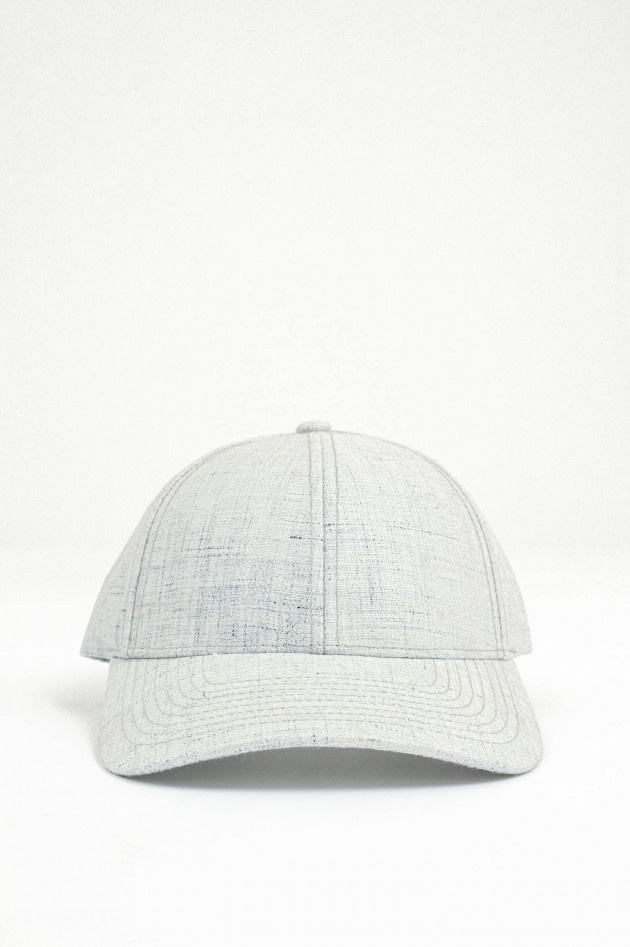Varsity Basecap aus Leinen in Hellgrau meliert