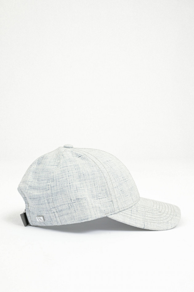 Varsity Basecap aus Leinen in Hellgrau meliert