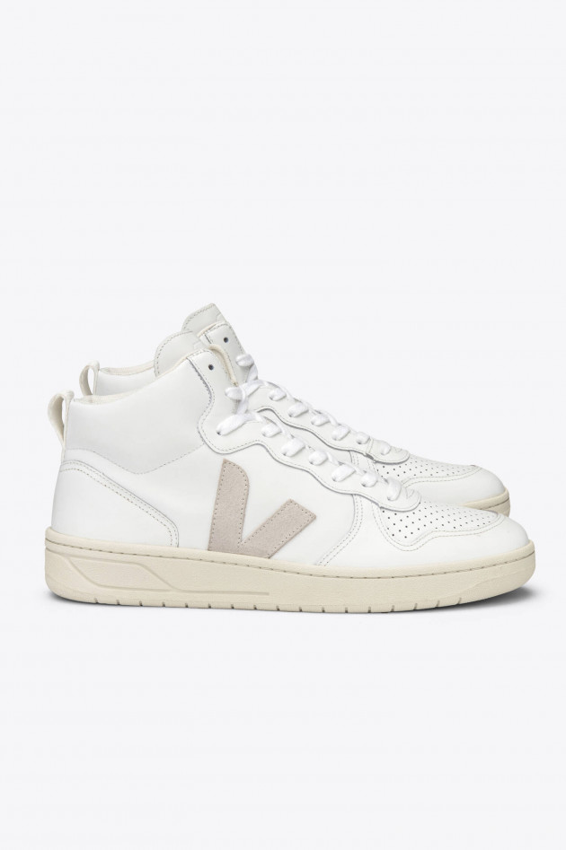 Veja Nachhaltiger High-Top-Sneaker in Weiß/Sand