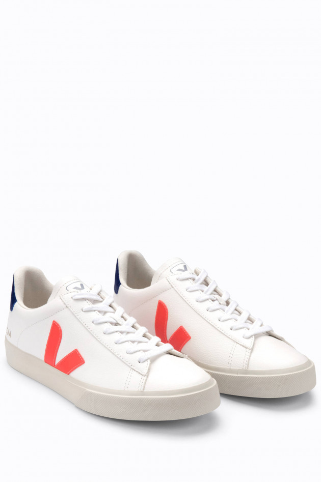 Veja Nachhaltiger Sneaker CAMPO in Weiß/Orange/Navy