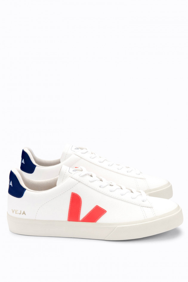 Veja Nachhaltiger Sneaker CAMPO in Weiß/Orange/Navy