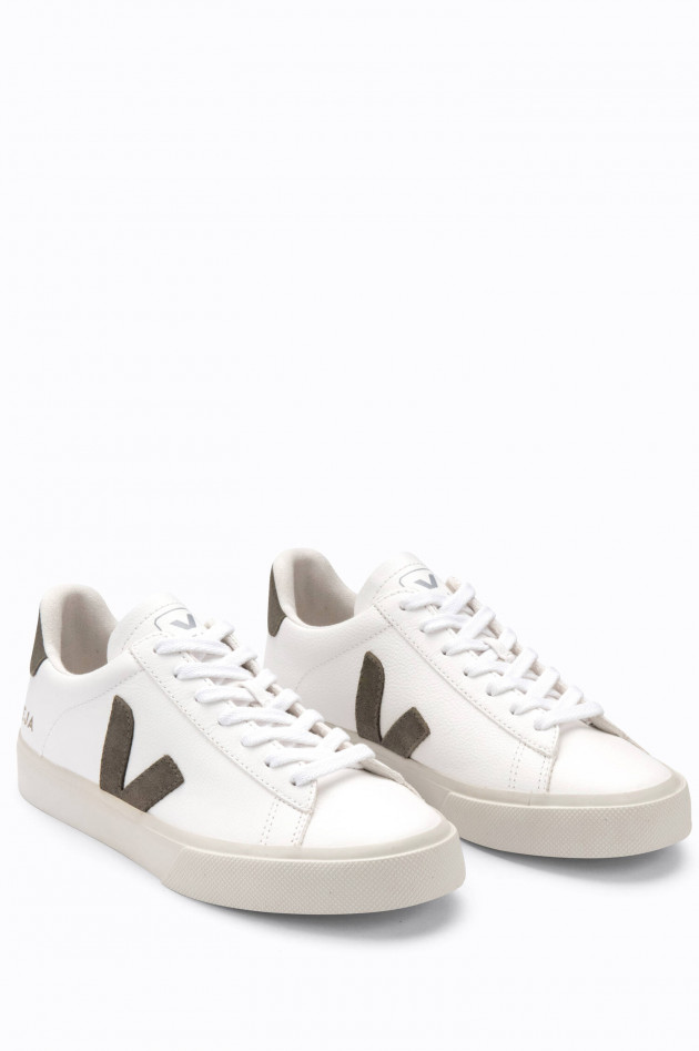 Veja Nachhalitger Sneaker CAMPO in Weiß/Oliv