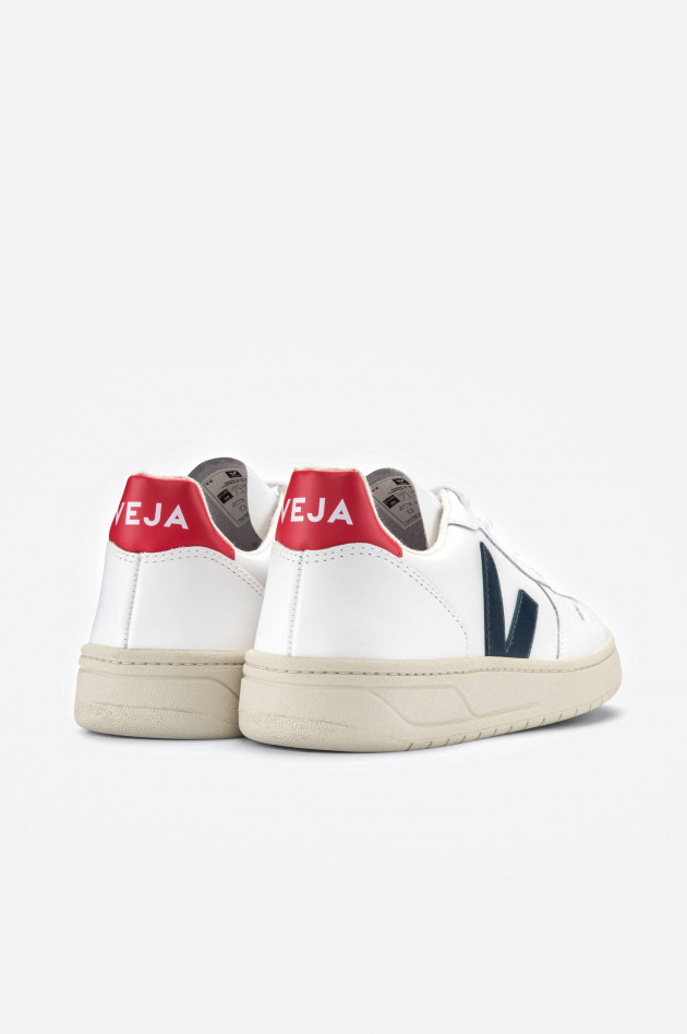 Veja Sneaker V10 mit Kontrast-Details in Weiß