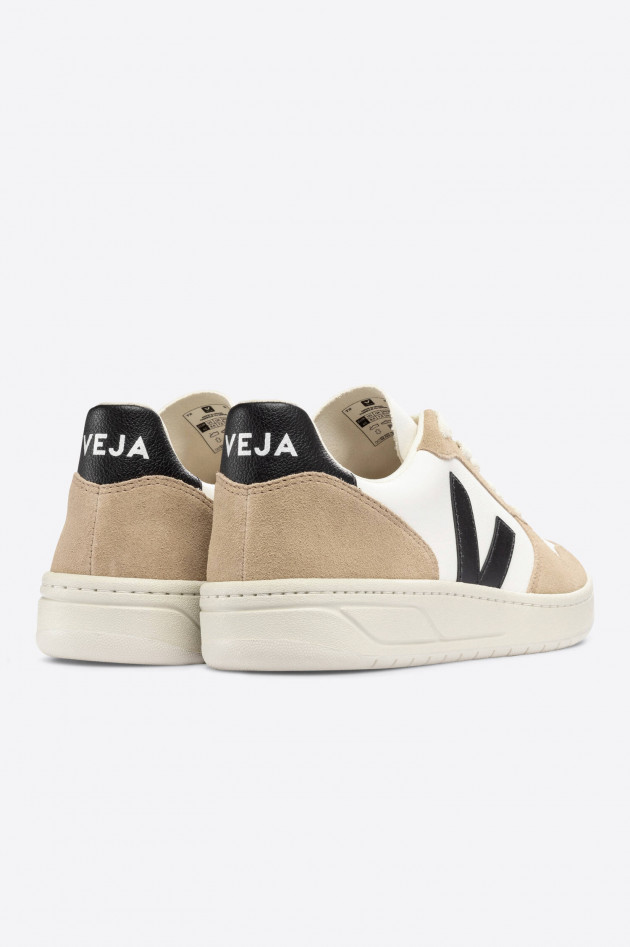 Veja Sneake V10 in Beige/Weiß/Schwarz