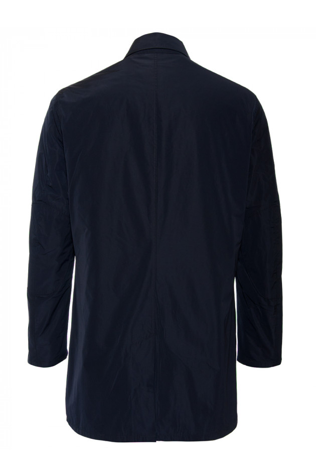 Outdoormantel Marine mit grünem Gilet