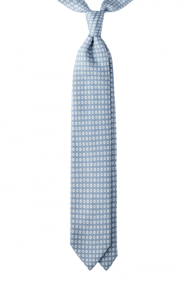 Viola Milano Gemusterte Krawatte in Eisblau