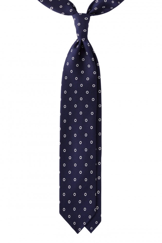 Viola Milano Krawatte aus Seide in Navy/Weiß