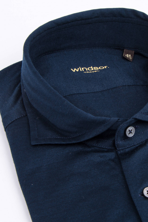 Windsor Hemd mit haifischkragen in Navy