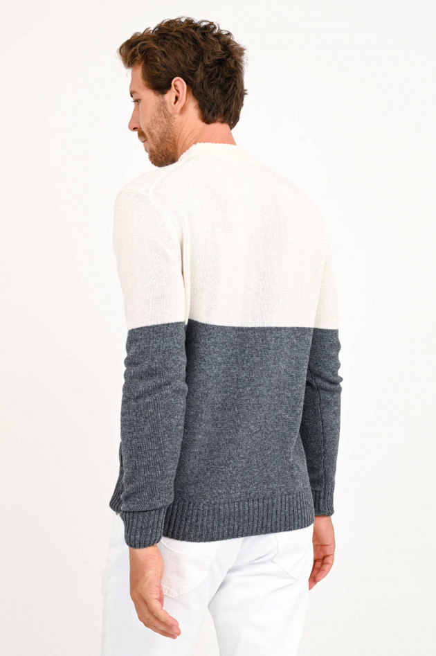 Windsor Strickpullover ALPARO in Weiß/Grau