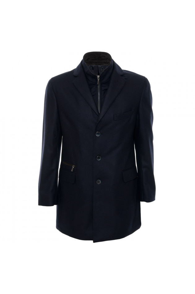 Hackett London Wollmantel in Navy