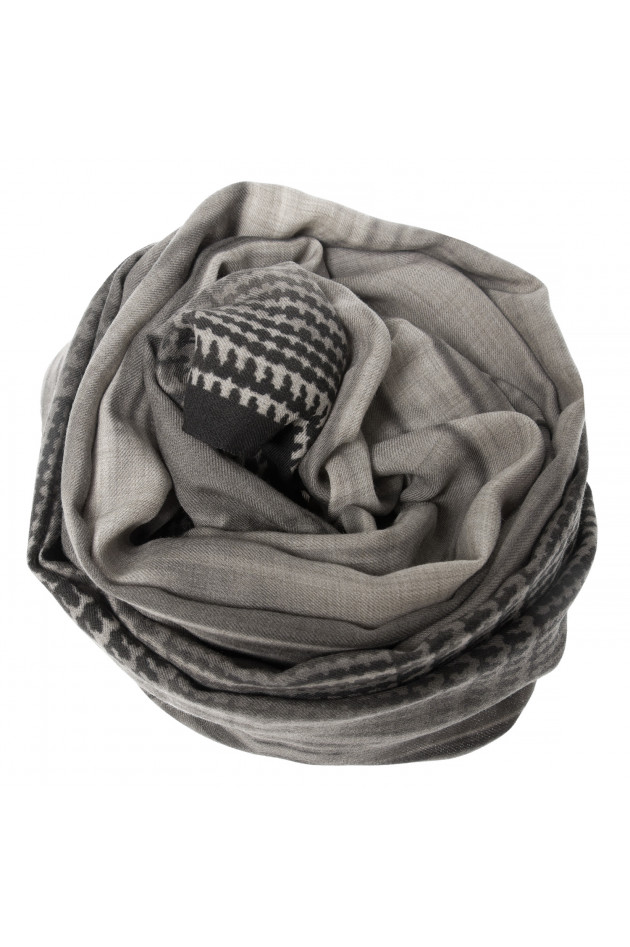 Etro Wollschal in Schwarz/Grau