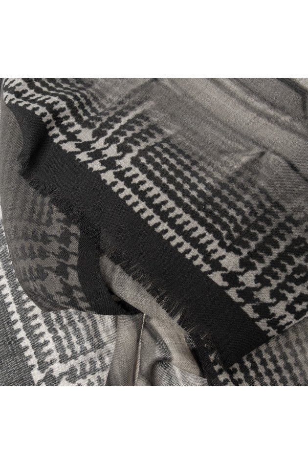 Etro Wollschal in Schwarz/Grau