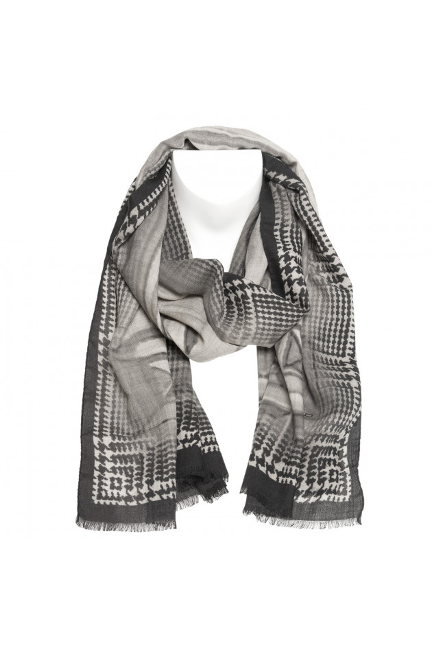 Etro Wollschal in Schwarz/Grau