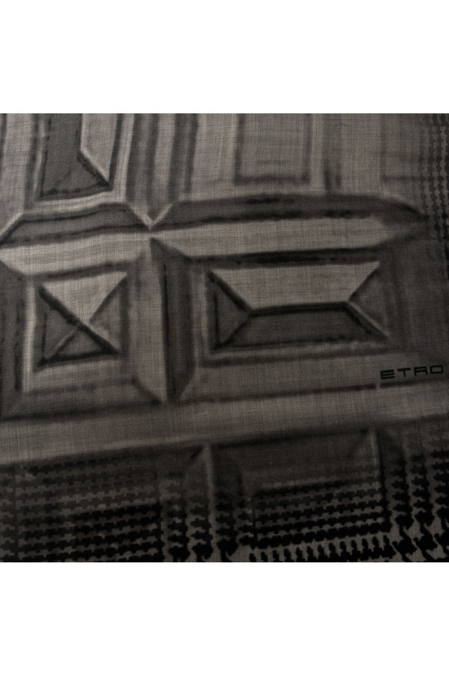 Etro Wollschal in Schwarz/Grau