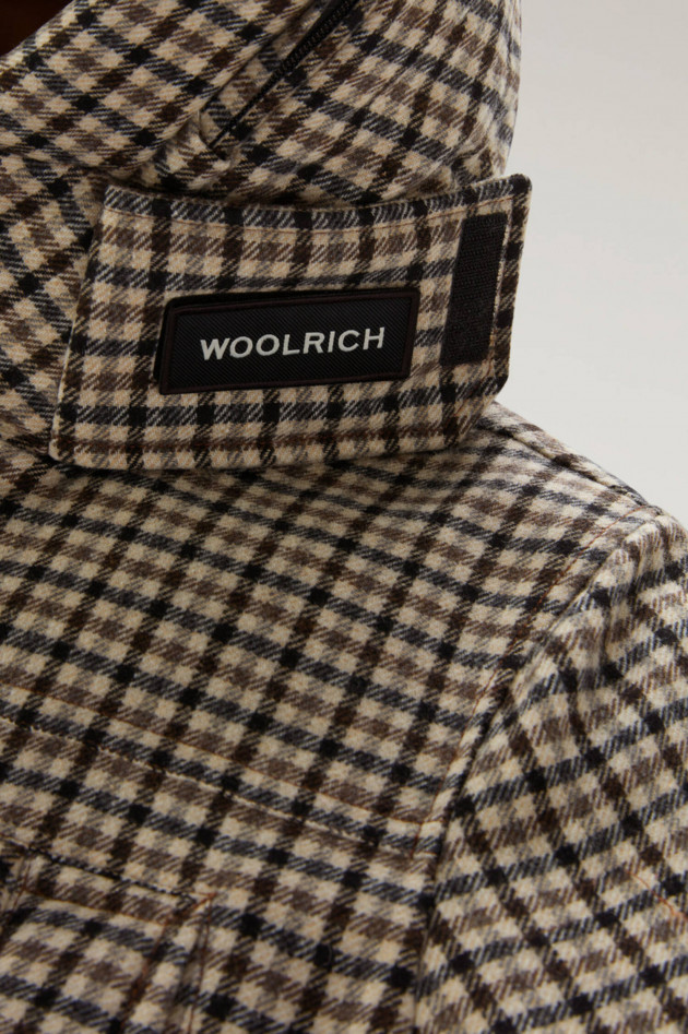 Woolrich Parka WOOL ARTIC mit Karo Muster in Braun/Natur